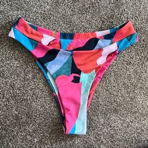 Multicolor Cheeky Bathing Suit Bottom Size Large